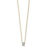 14k 1 1/2 carat Certified Lab Grown Diamond VS+ F+ Radiant Complete 18 inch Four Prong Pendant Necklace